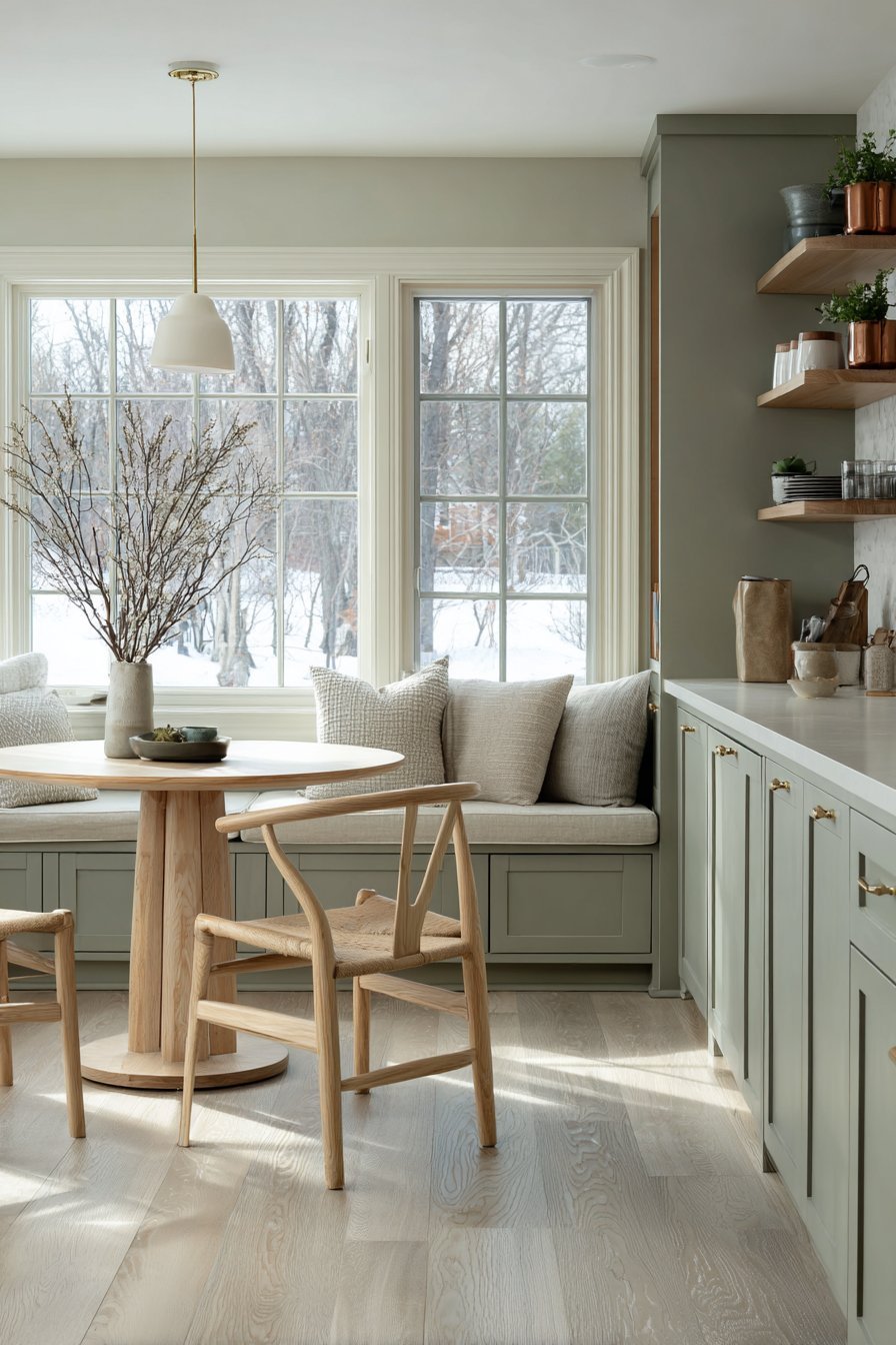 Breakfast Nook with Built-In Bench Seating