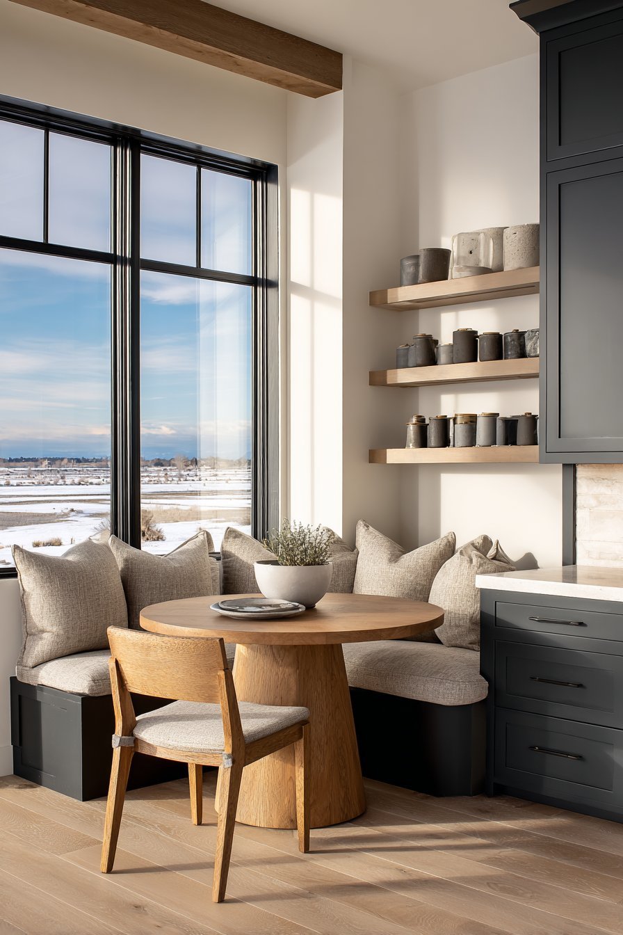 Breakfast Nook with Built-In Bench Seating