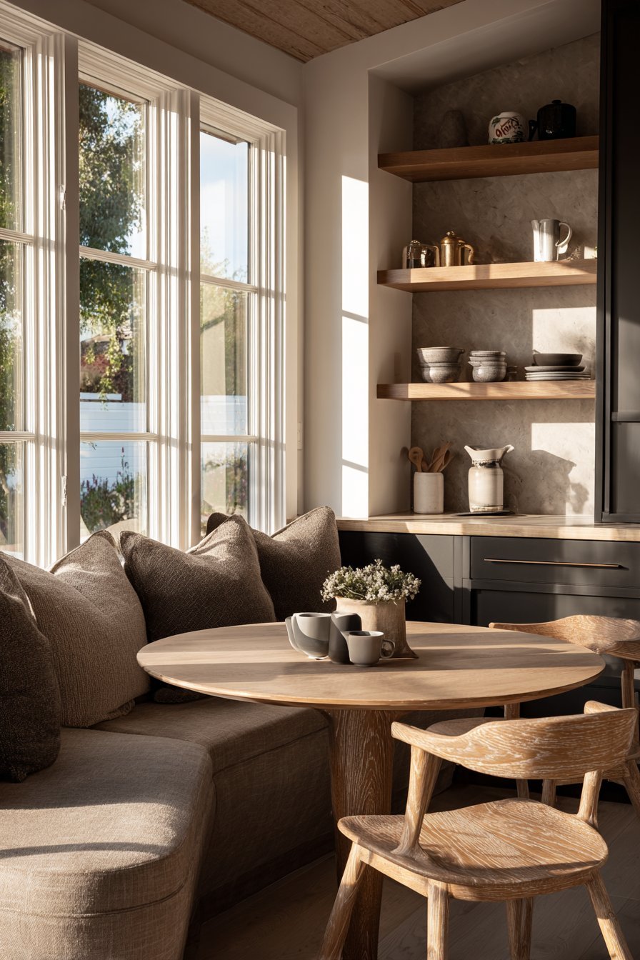 Breakfast Nook with Built-In Bench Seating