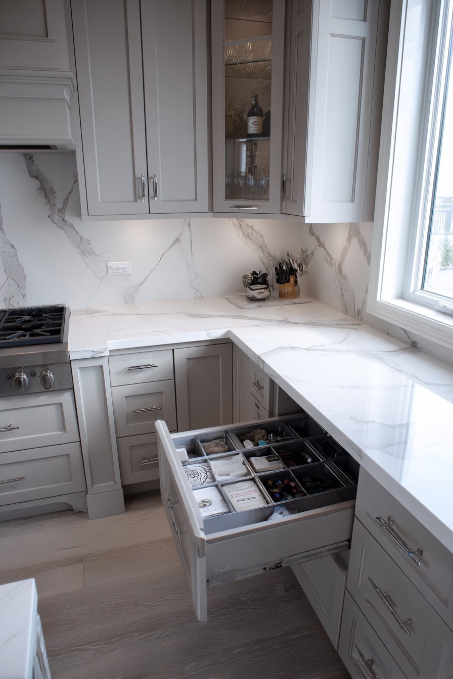 Diagonal Corner Cabinet Solution