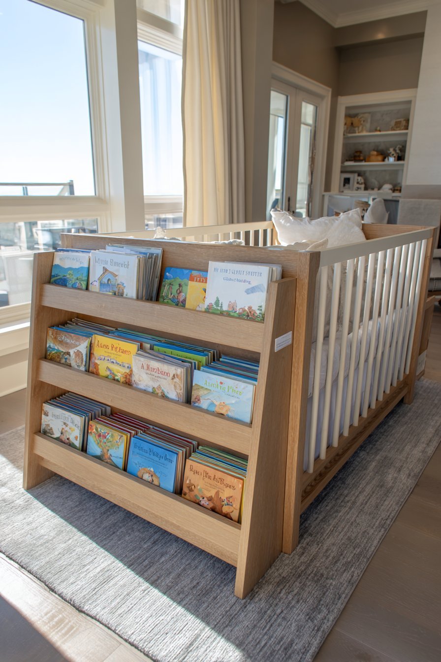 Transitional Low Horizontal Toddler-Accessible Bookshelf