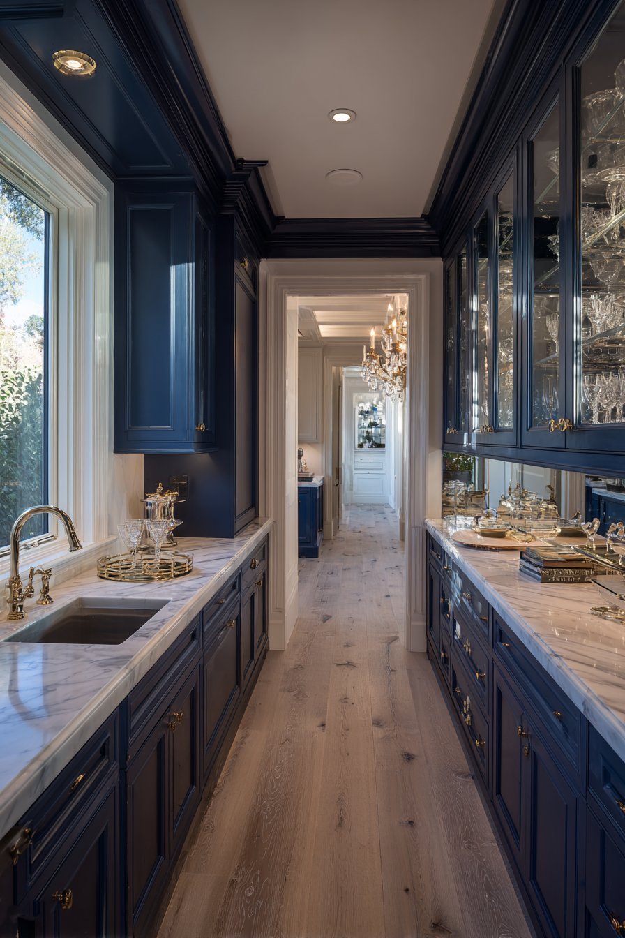 Traditional Butler's Pantry Transition Space