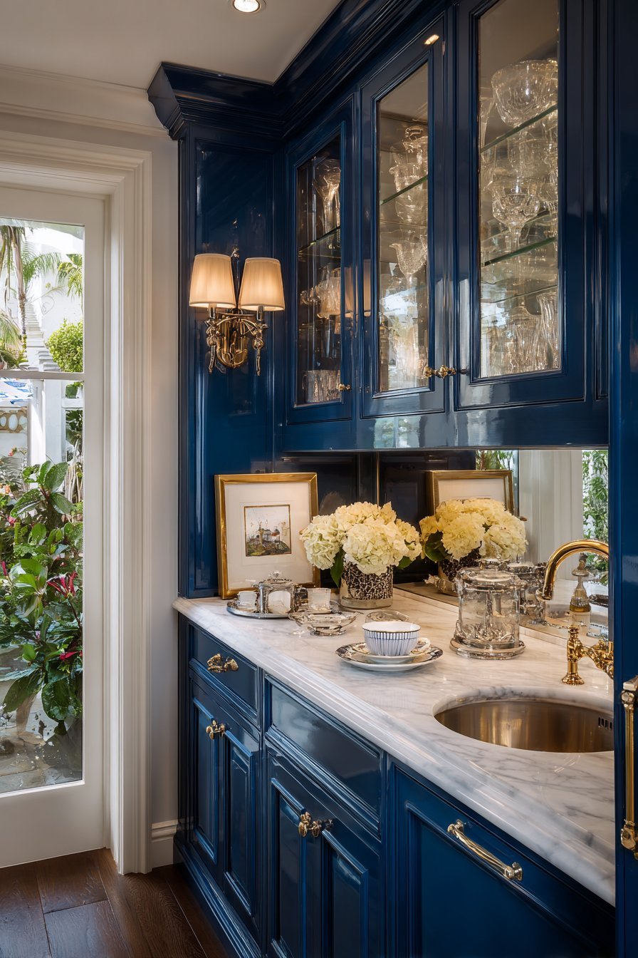 Traditional Butler's Pantry Transition Space