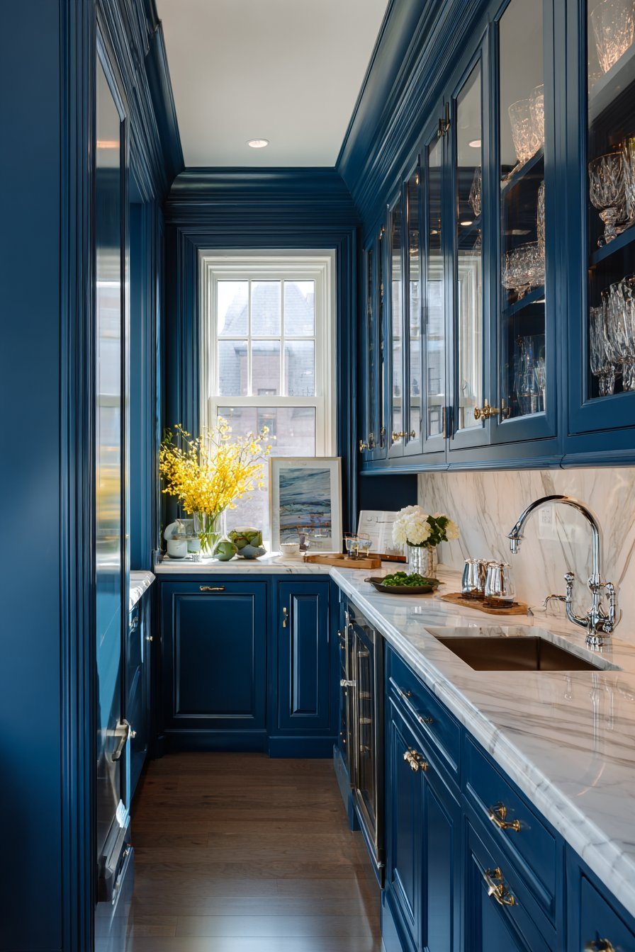 Traditional Butler's Pantry Transition Space