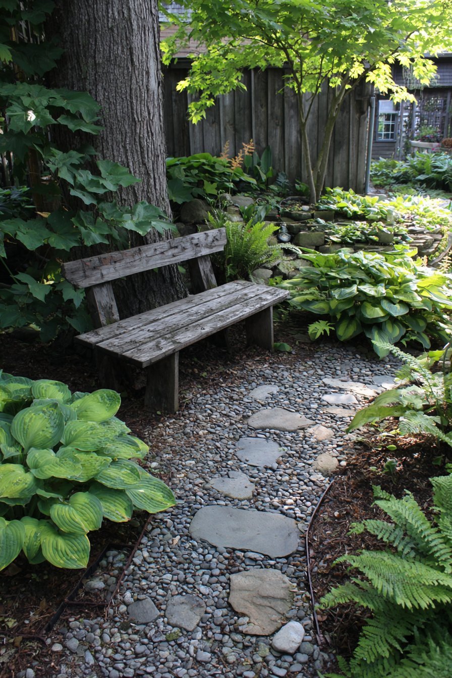 Shade Garden with Flagstone Paths