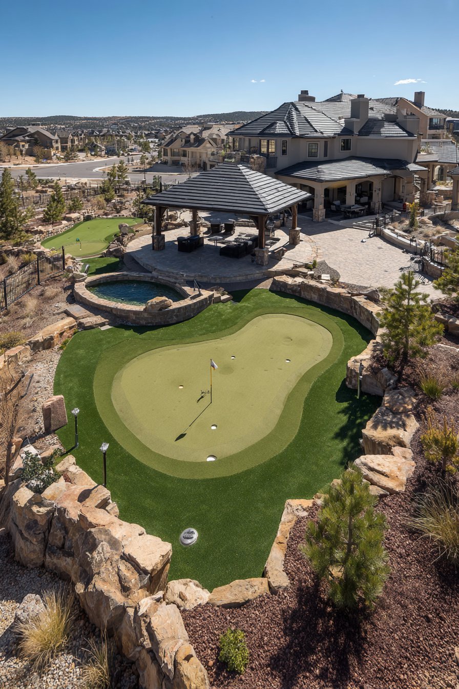 Professional-Grade Putting Green Practice Area