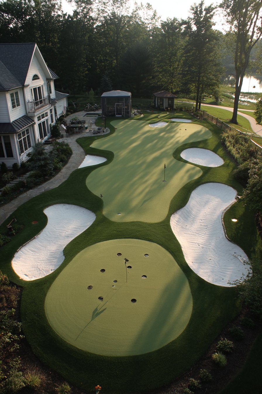Professional-Grade Putting Green Practice Area
