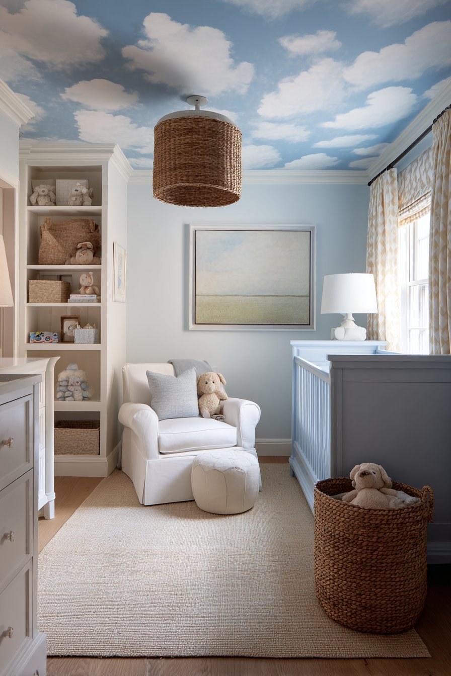 Soothing Light Blue Nursery Design