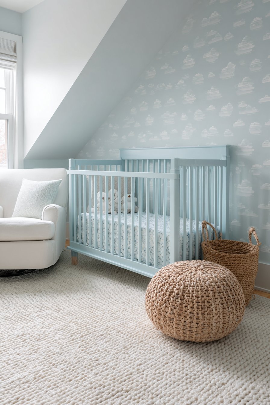 Soothing Light Blue Nursery Design