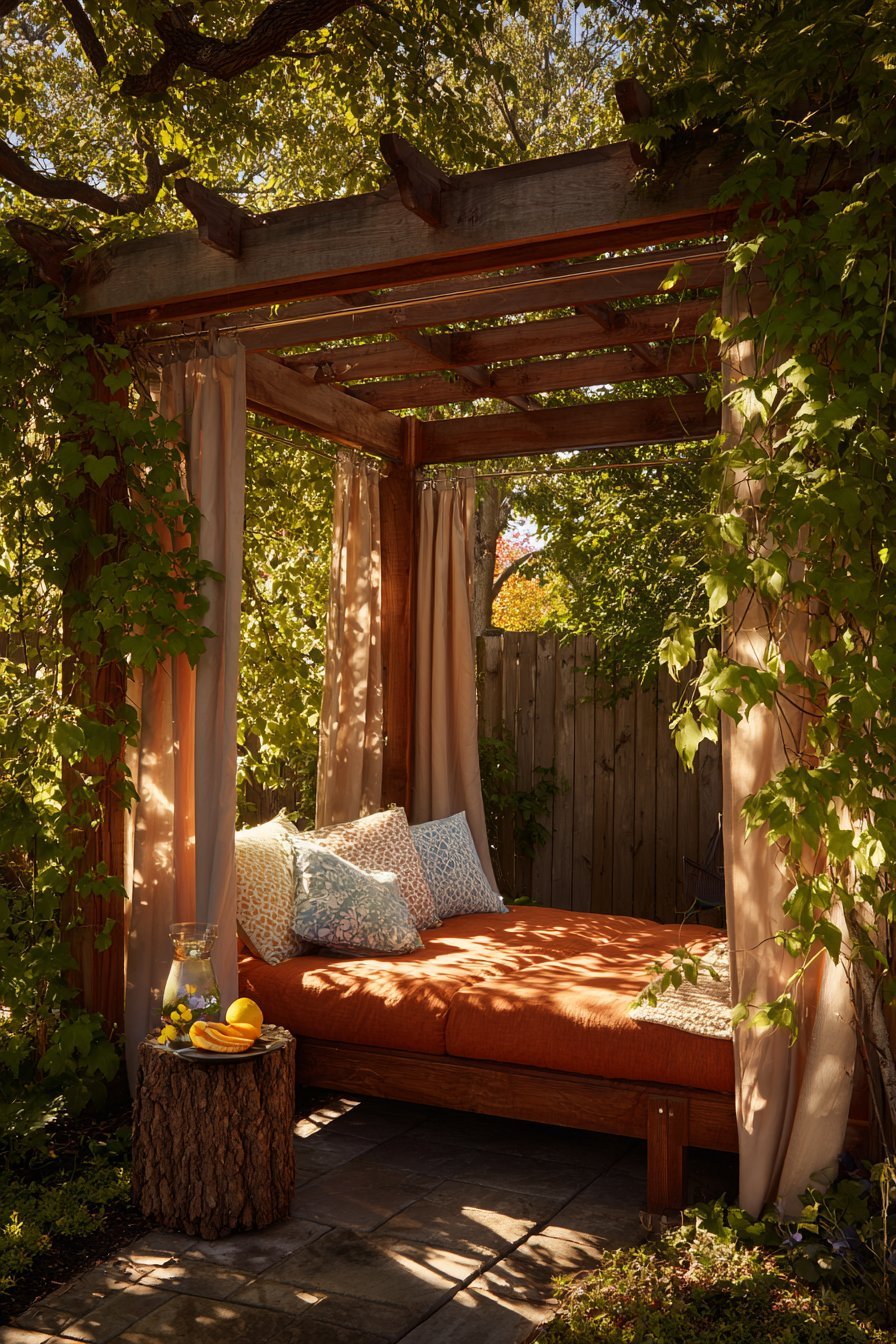 Cozy Daybed Under Pergola