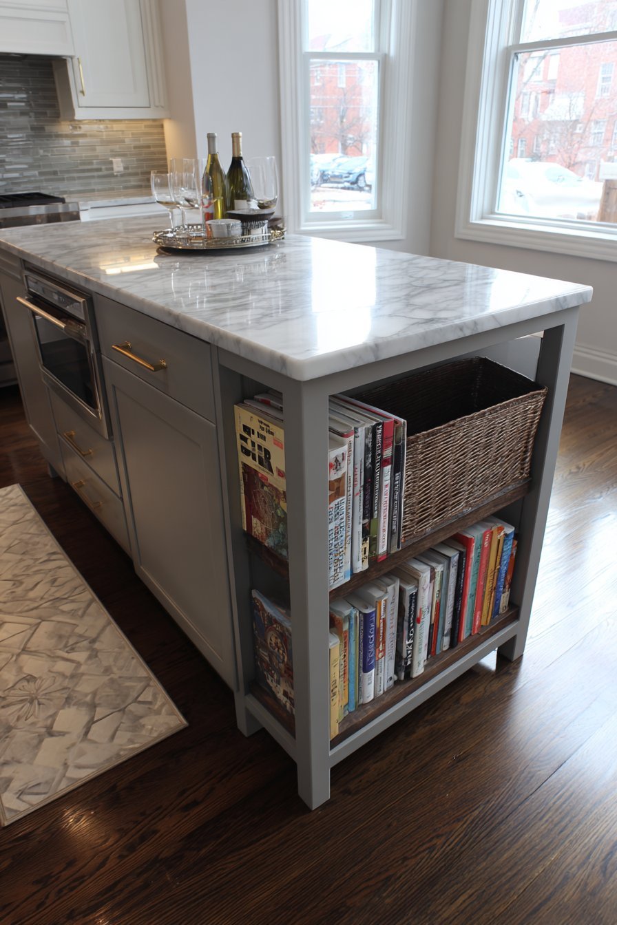 Sophisticated Grey-Blue with Brass Accents