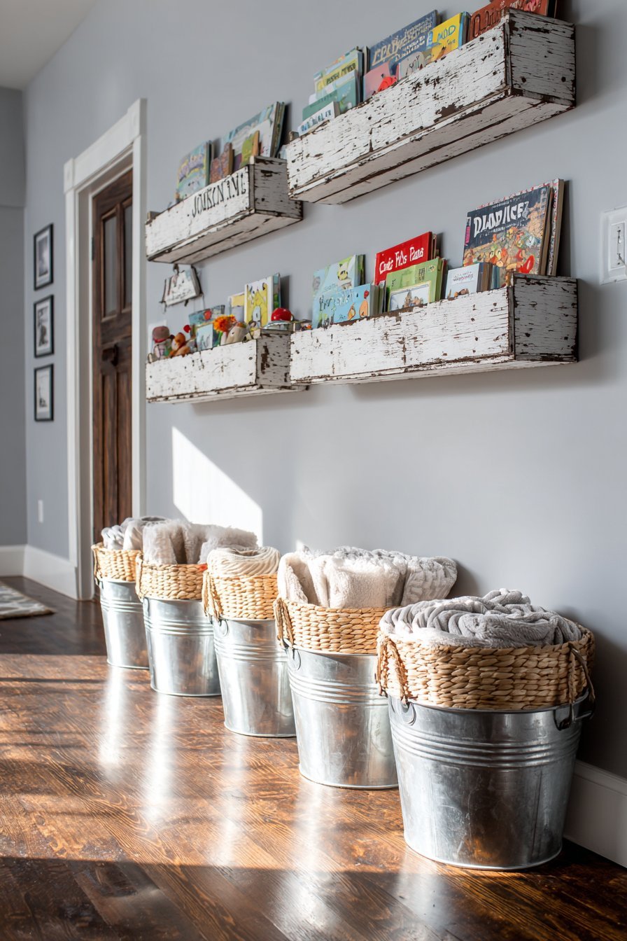 Bohemian Vintage Ladder Shelf with Natural Elements