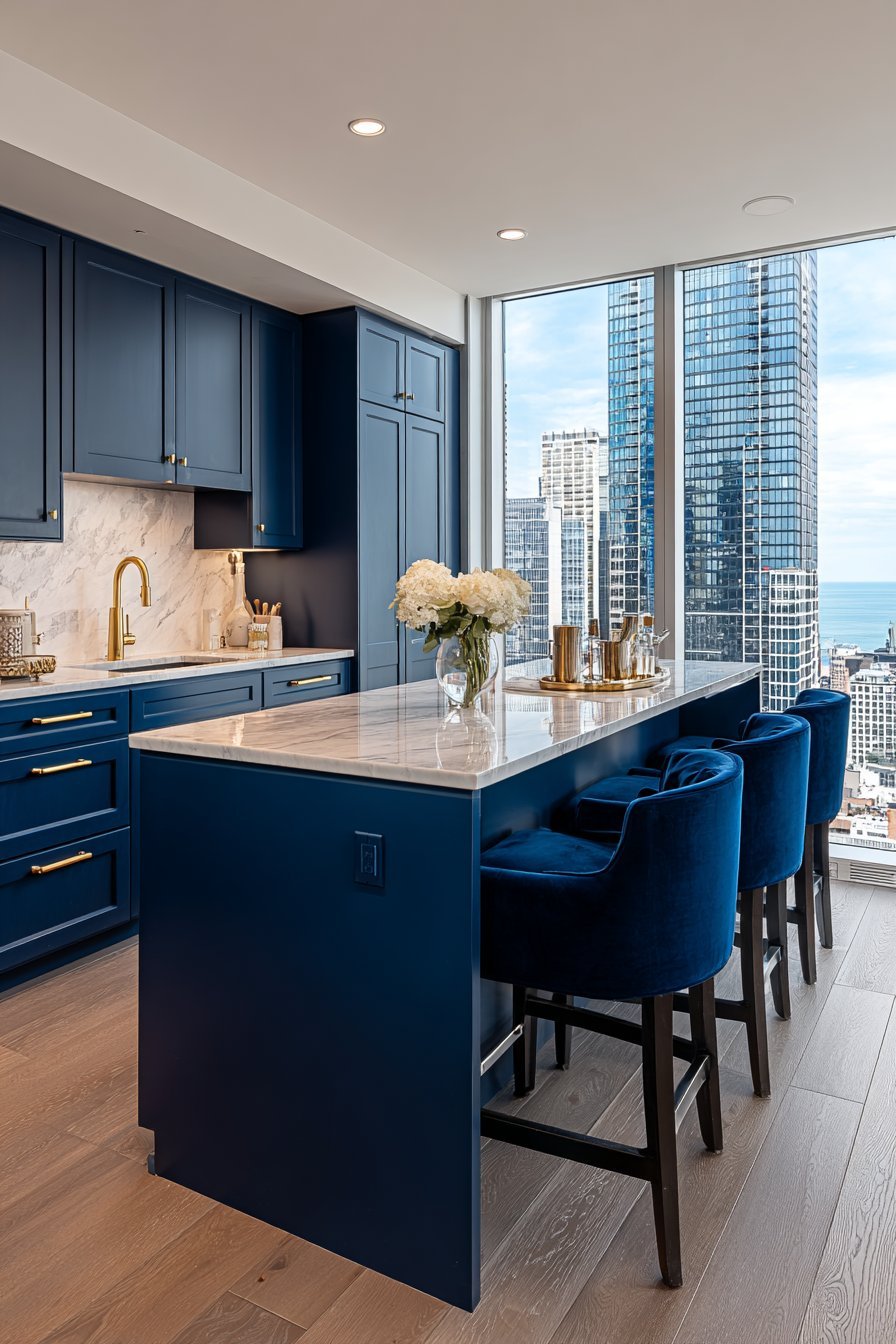 Navy Blue and Brass Sophistication