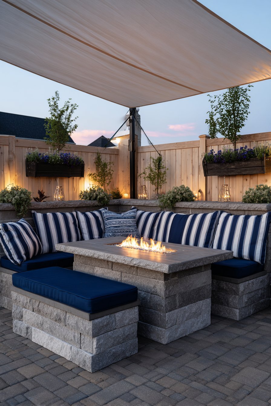 Built-In Corner Fire Lounge