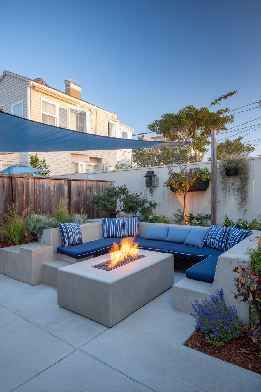 Built-In Corner Fire Lounge