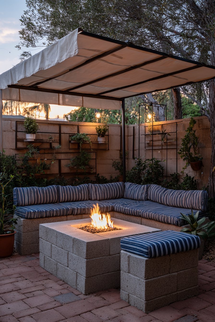 Built-In Corner Fire Lounge