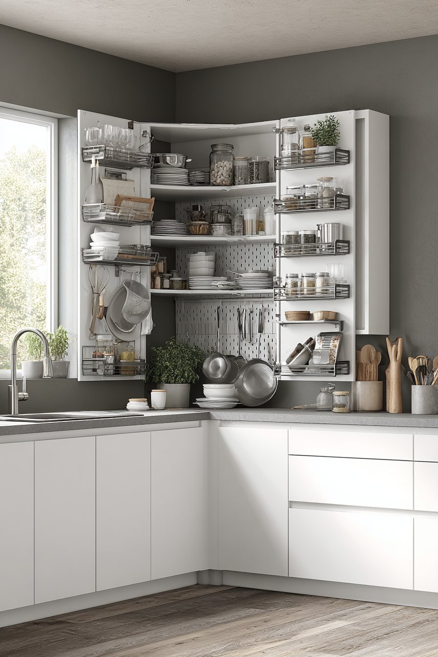 Corner Storage Solutions with Lazy Susan System