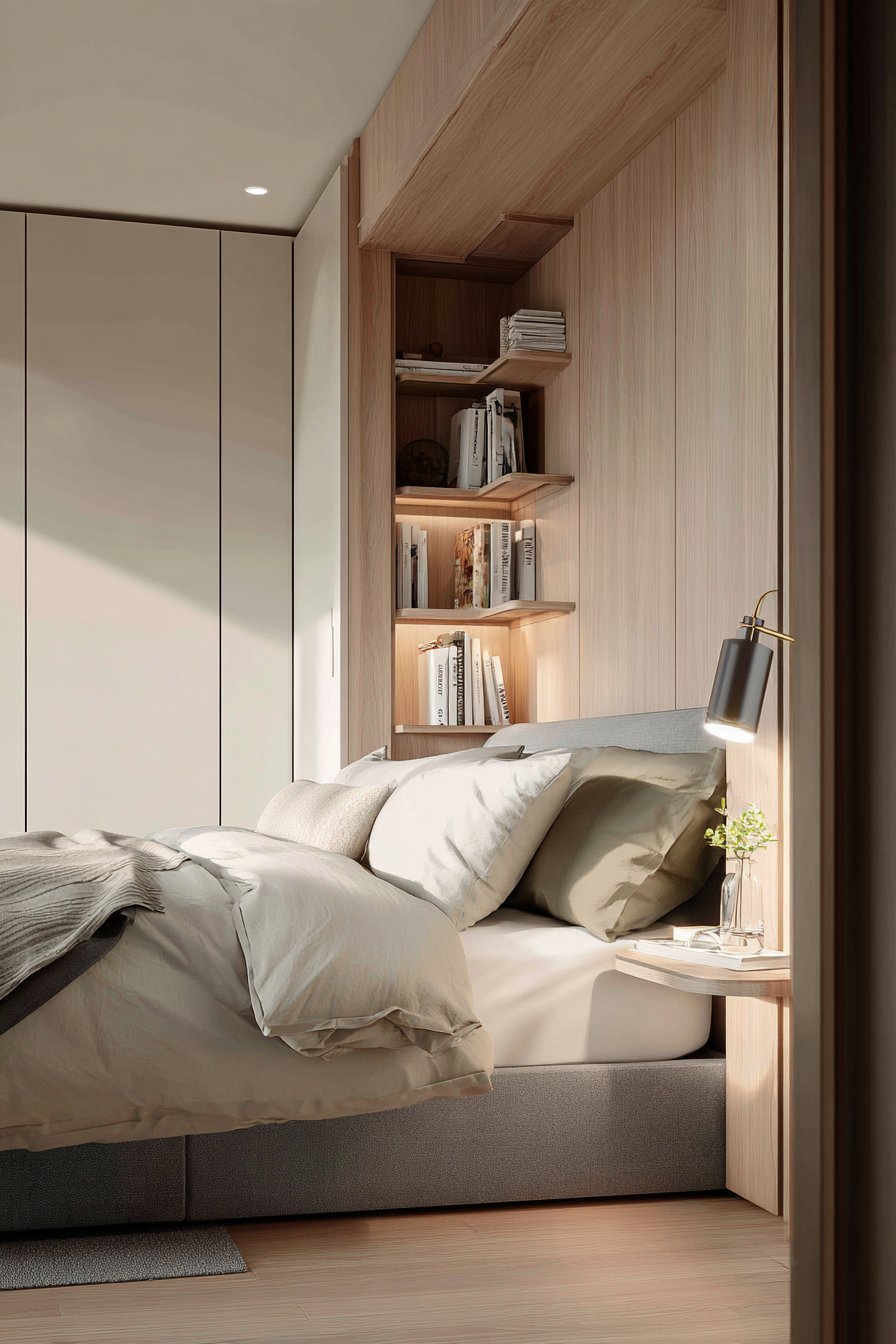 Floor-to-Ceiling Storage Headboard