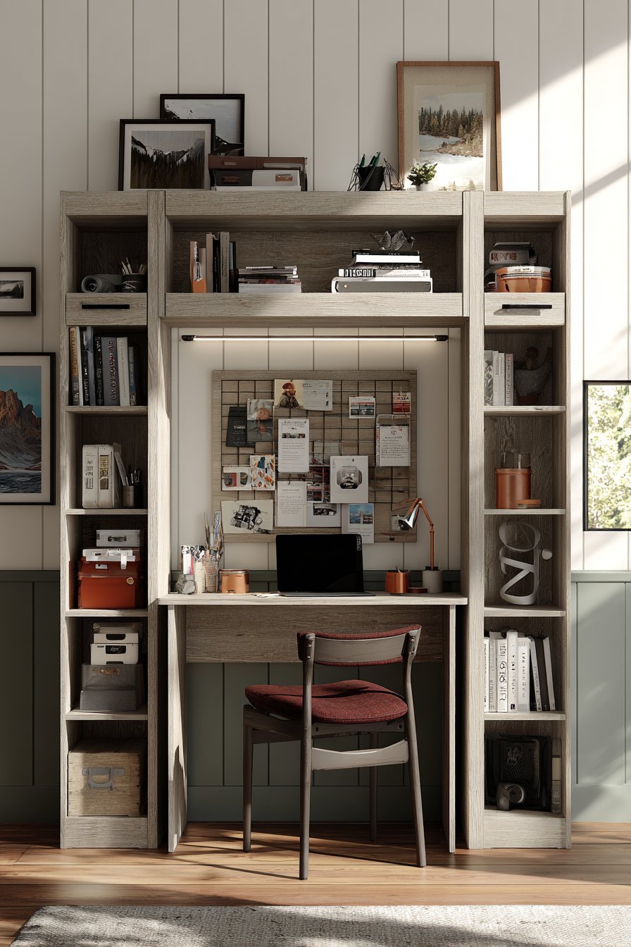 Floating Desk with Vertical Storage