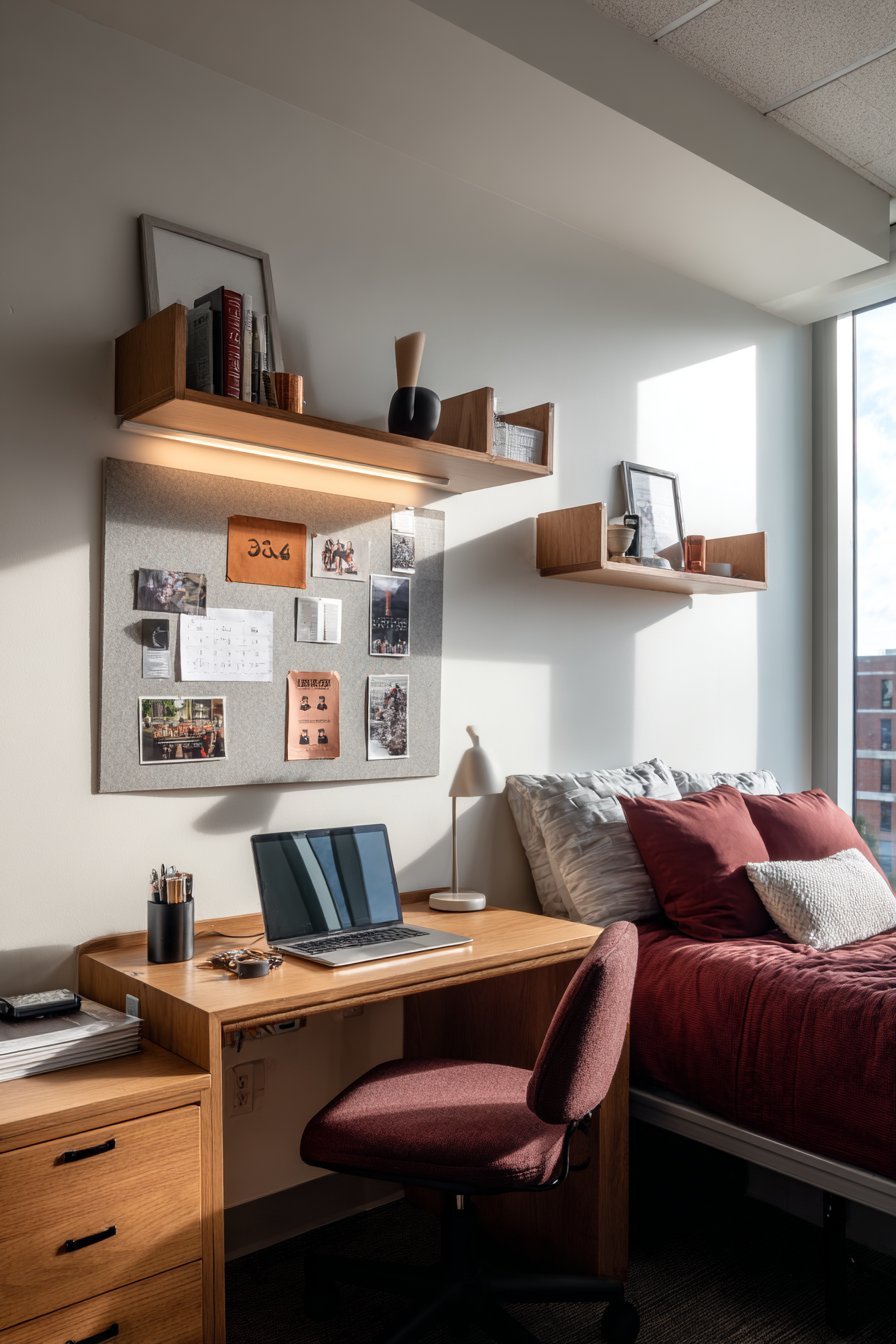 Floating Desk with Vertical Storage