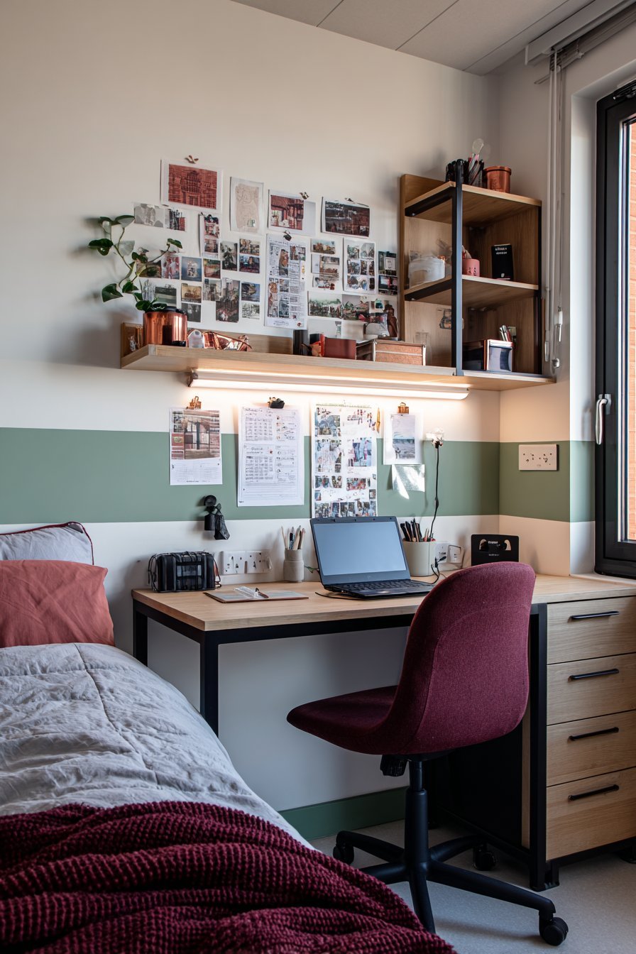 Floating Desk with Vertical Storage