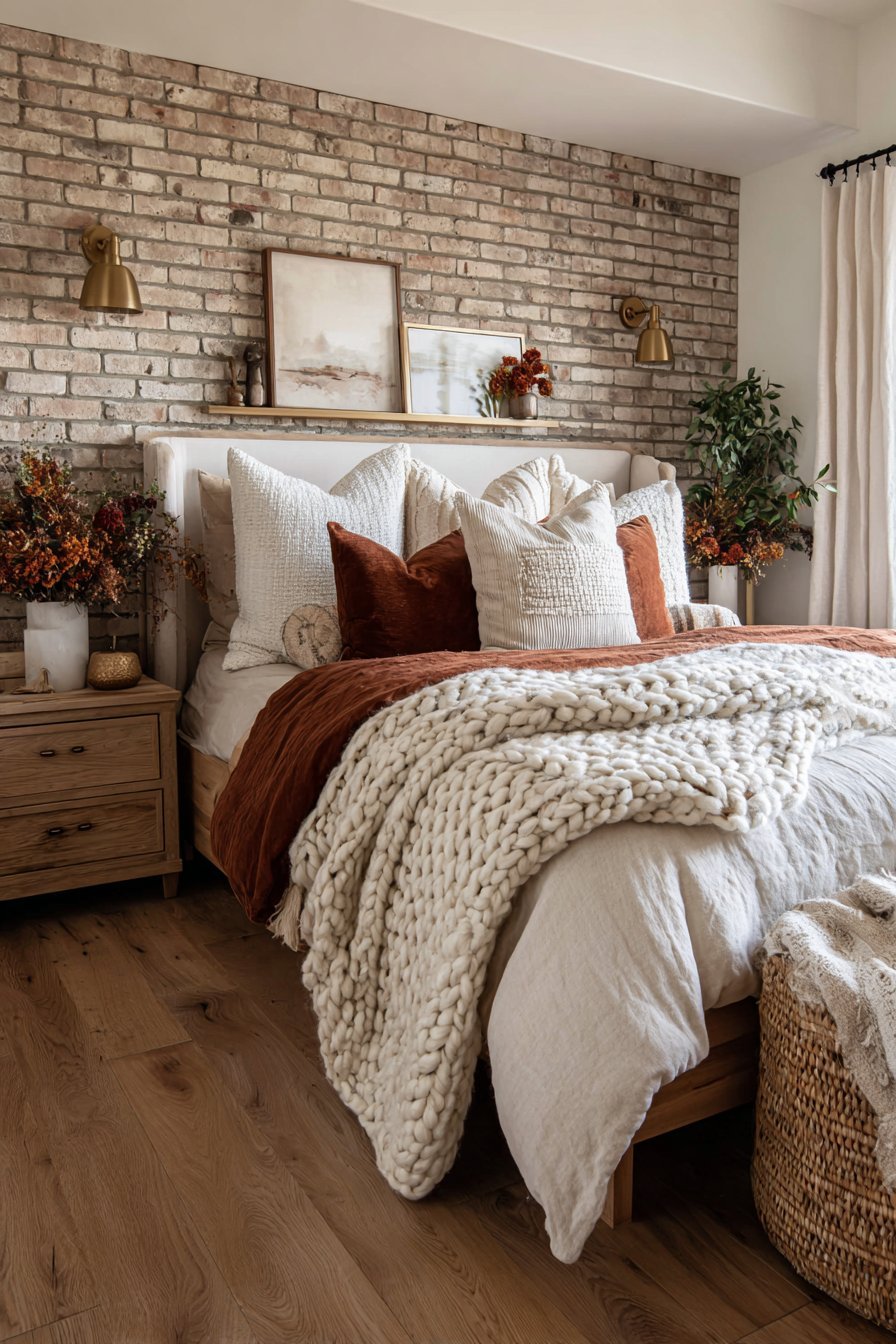 Exposed Clay Brick Accent Wall