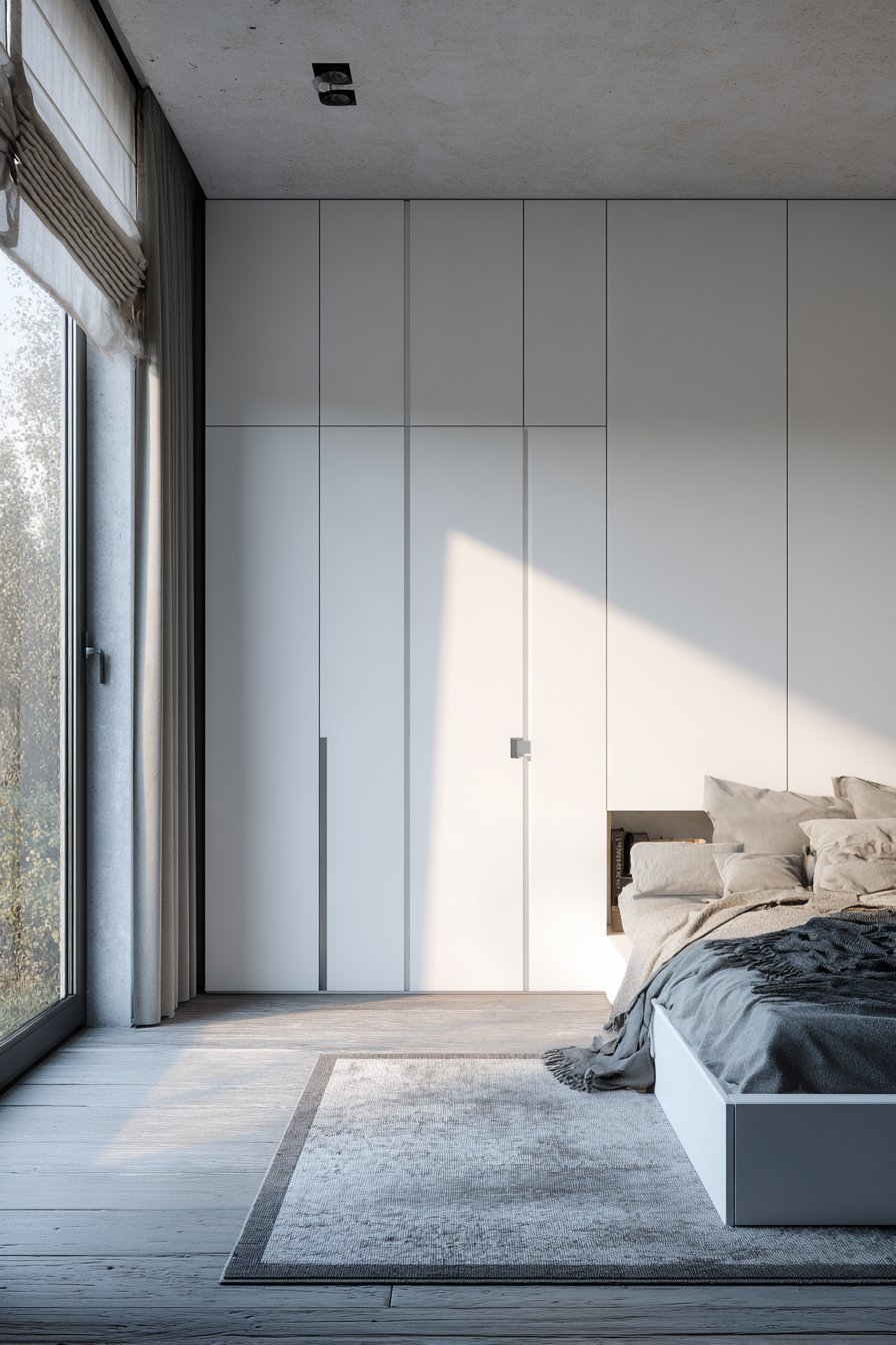 Japandi Zen Minimalism with Pale Wood Grain