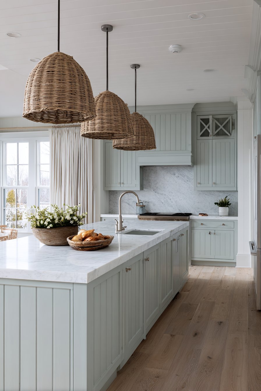 Relaxed Coastal Seafoam Kitchen