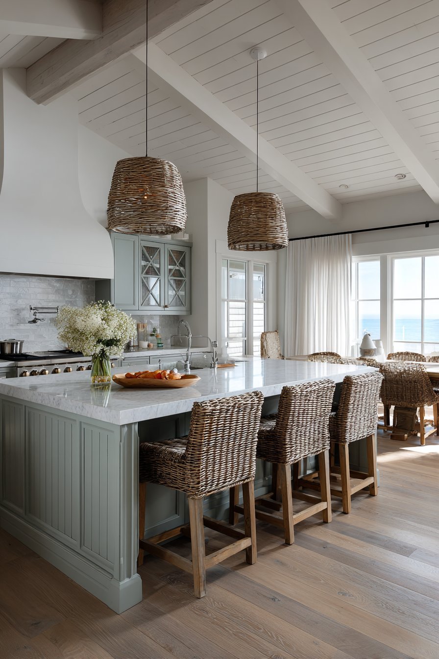 Relaxed Coastal Seafoam Kitchen
