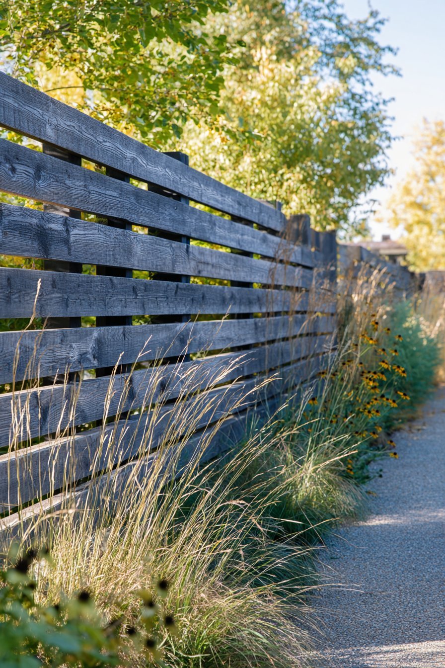 Modern Horizontal Cedar Privacy Fence