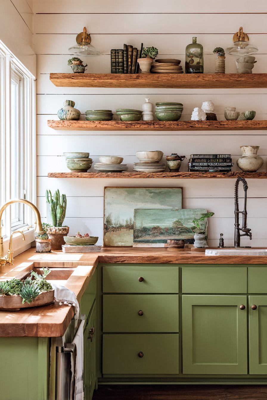 Eclectic Open Shelving Display