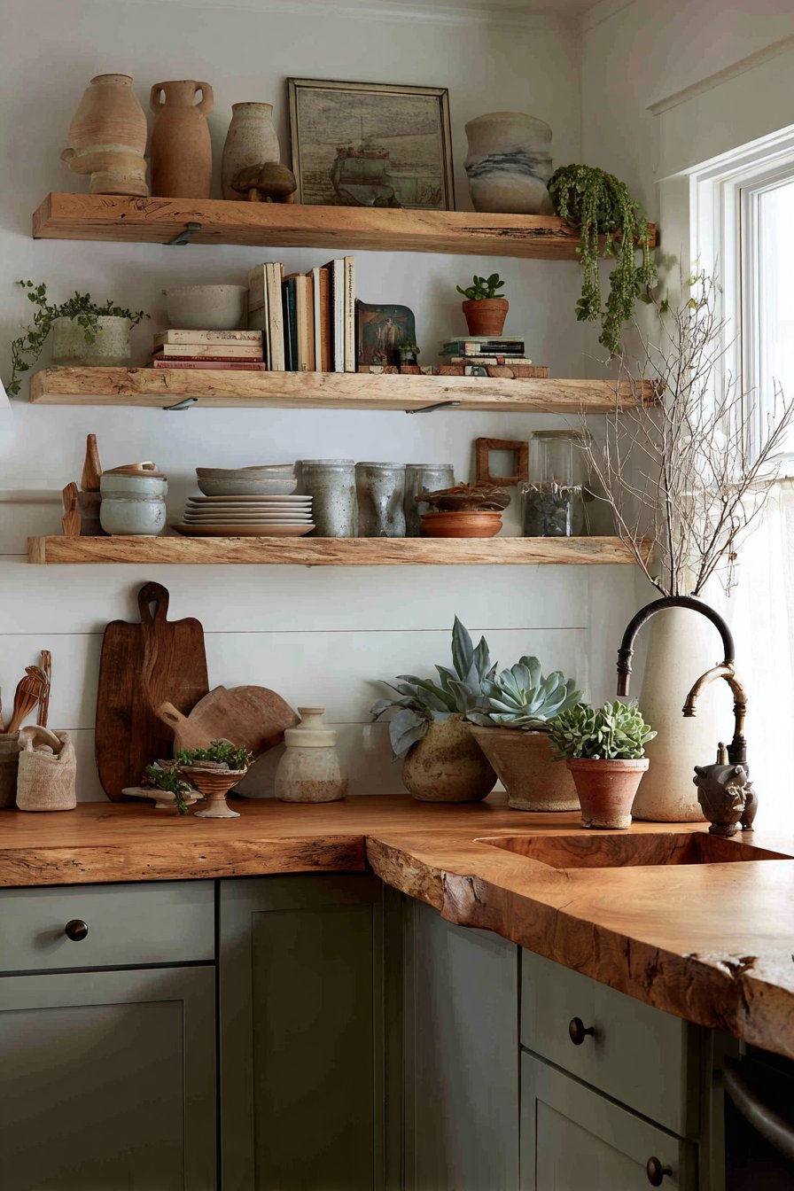 Eclectic Open Shelving Display