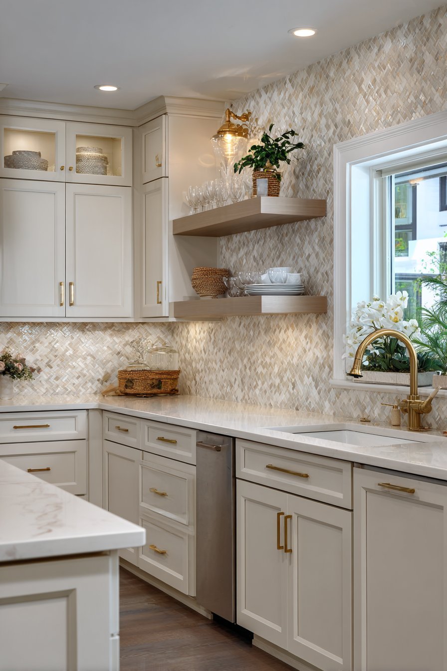 Vertical Stacked Tile Backsplash