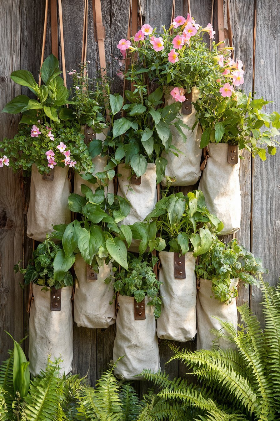 Fence-Mounted Vertical Pocket Garden