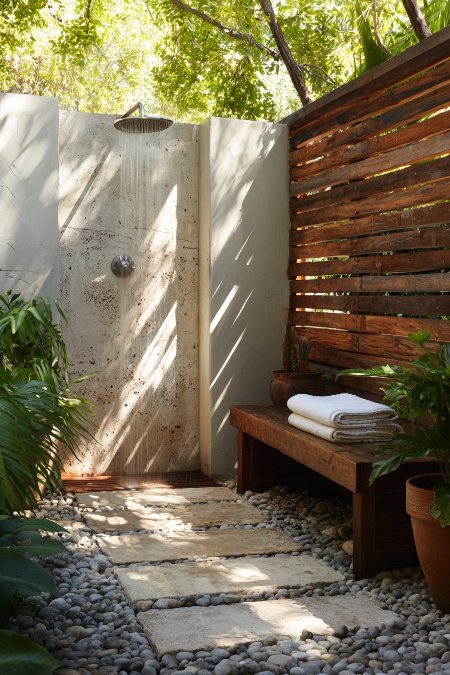Spa-Like Outdoor Shower