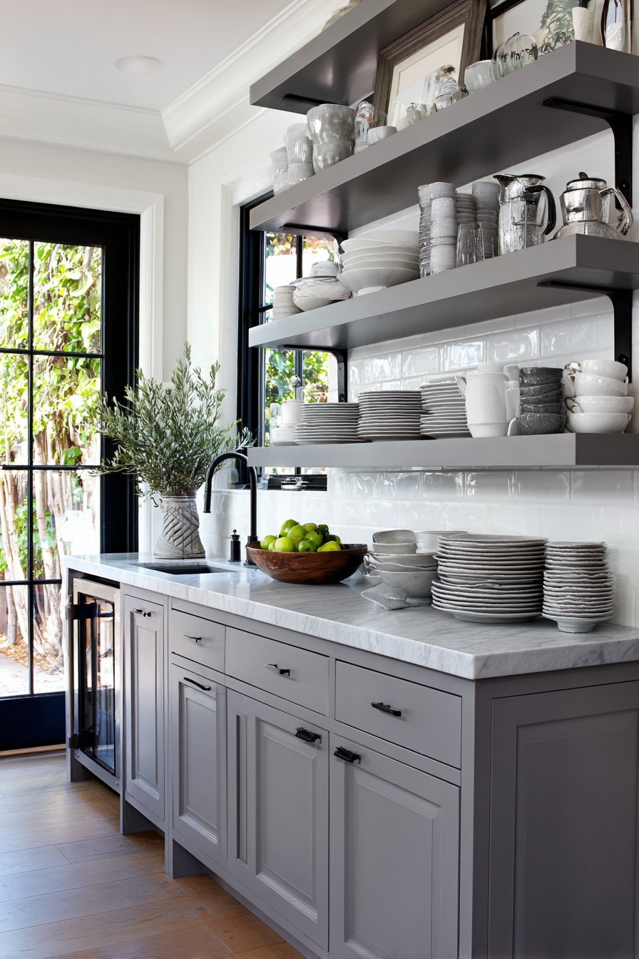 Mixed Metal Grey Kitchen Design