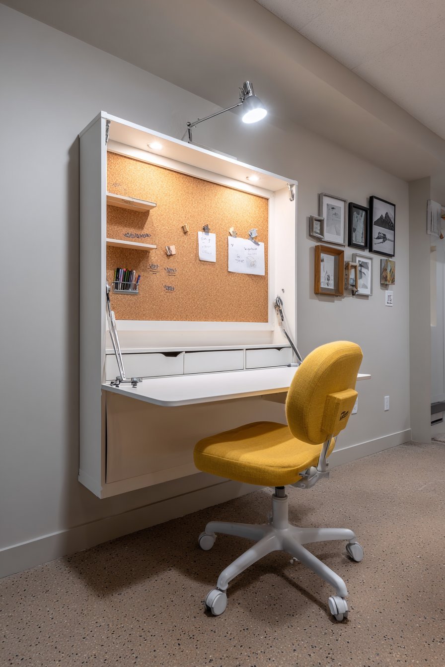 Wall-Mounted Fold-Down Homework Station