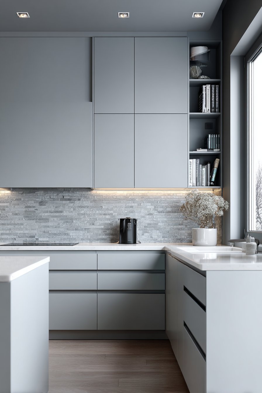 Modern Handleless Grey Kitchen