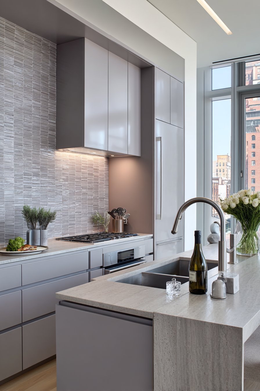 Modern Handleless Grey Kitchen