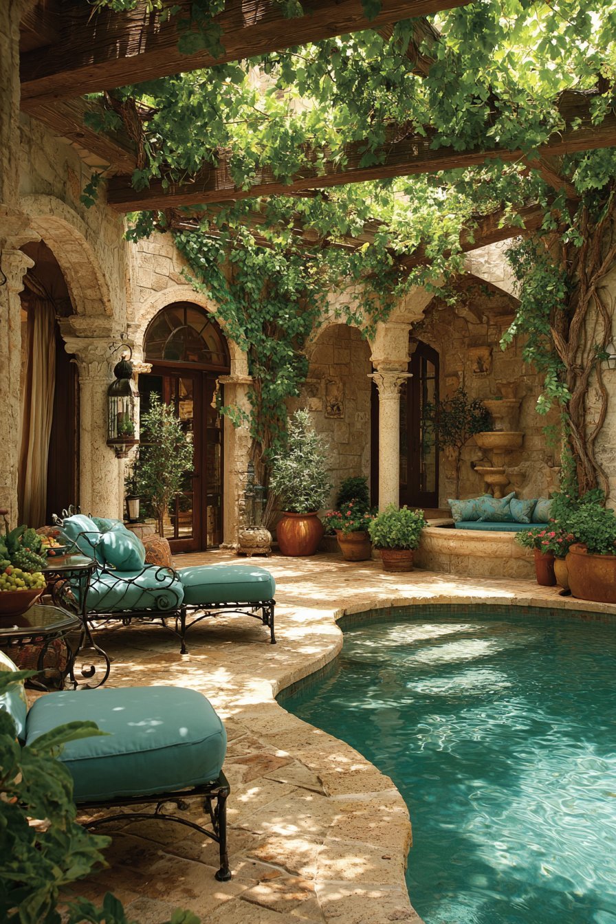 Mediterranean Courtyard Pool