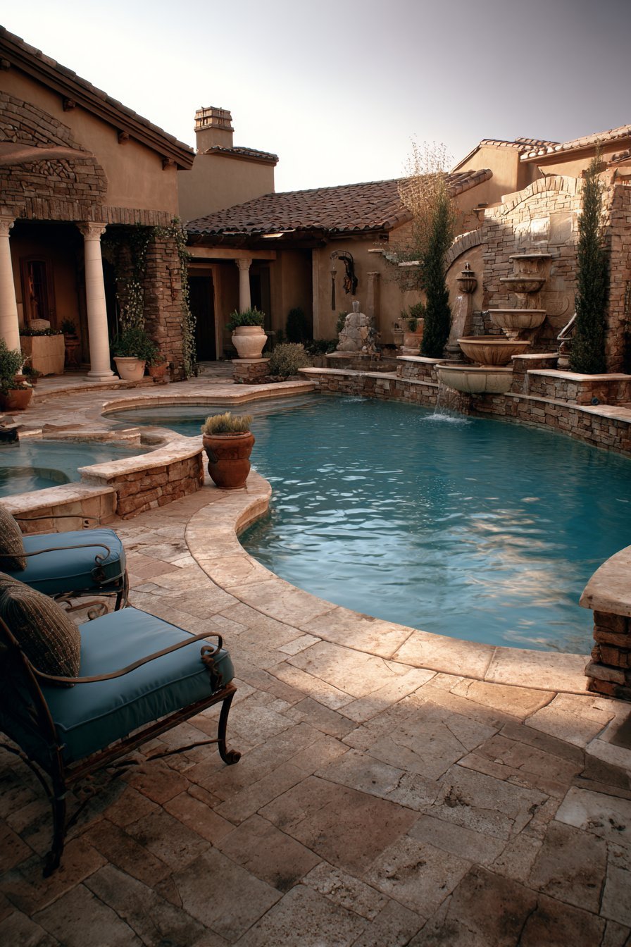 Mediterranean Courtyard Pool