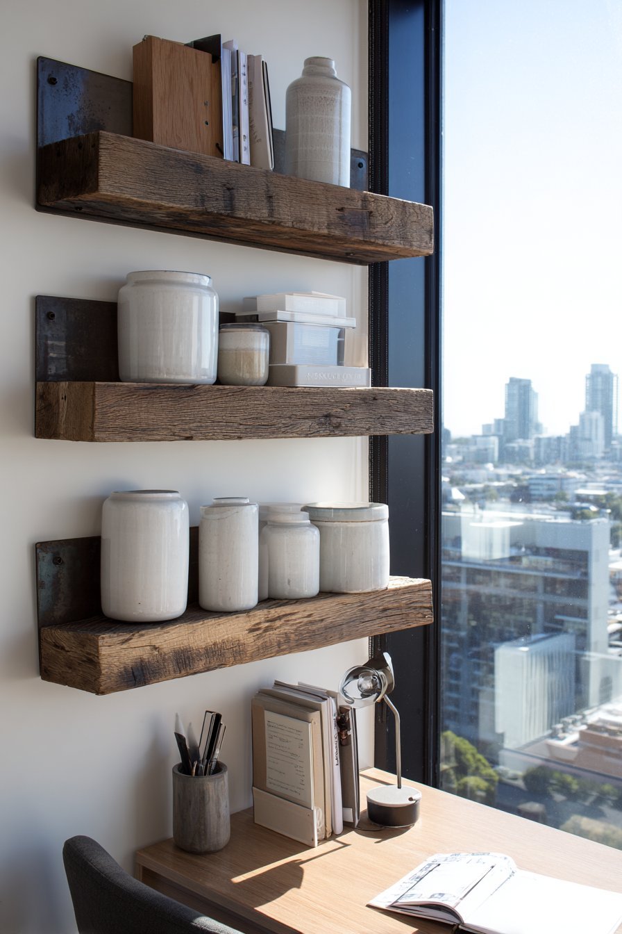 Nursery Workspace Shelving Above Small Desk