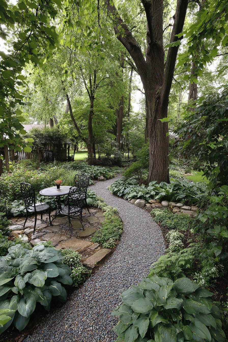 Curved Shade Garden Pathway