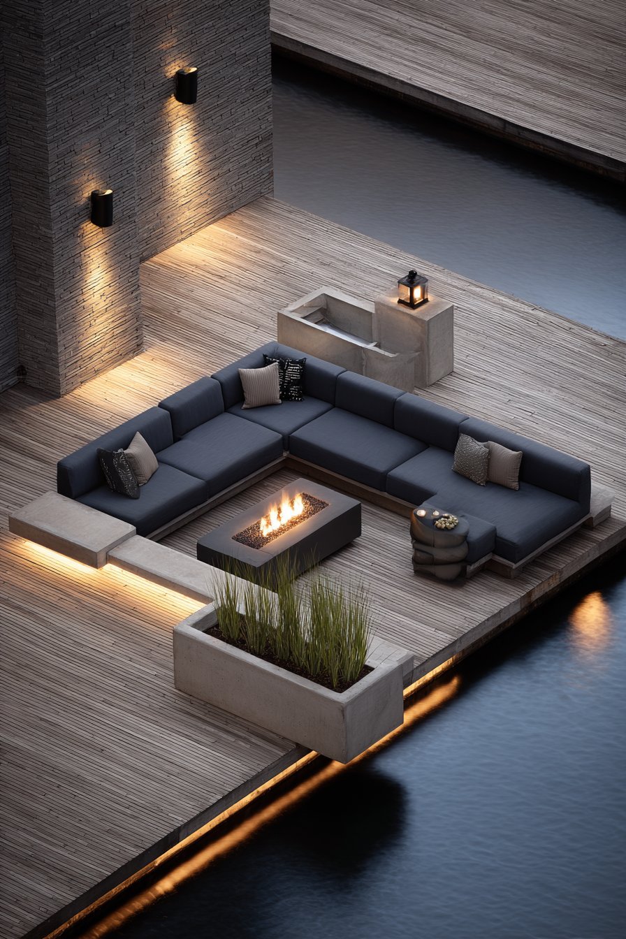 Modern Lounge with Integrated Lighting
