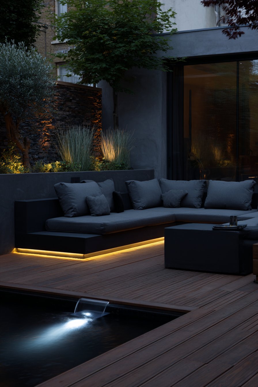 Modern Lounge with Integrated Lighting