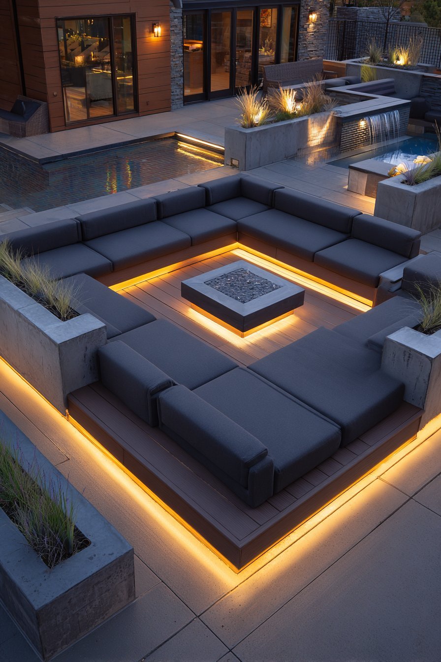 Modern Lounge with Integrated Lighting