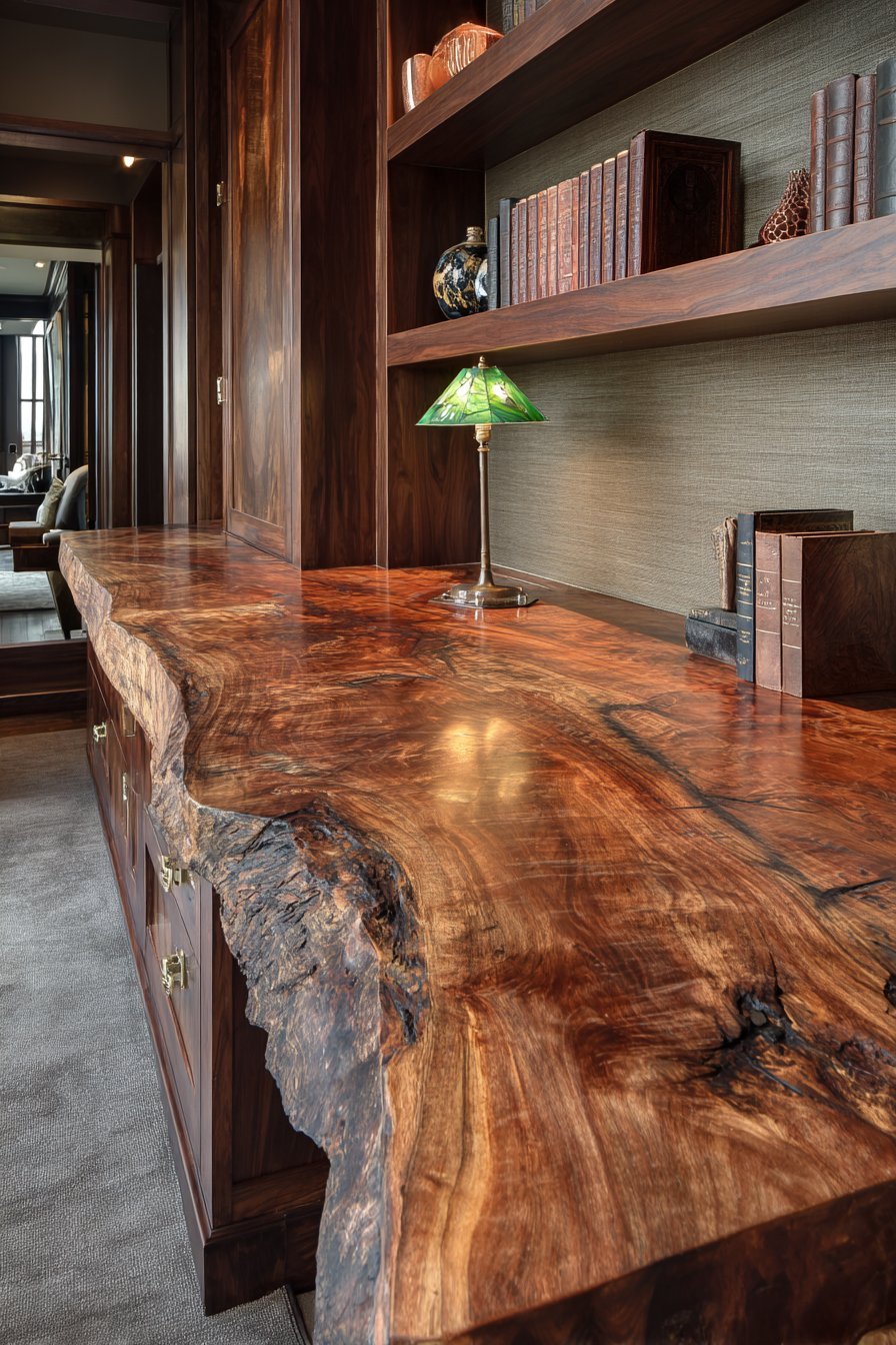 Burgundy Silk Roman Shades With Farmhouse Sink