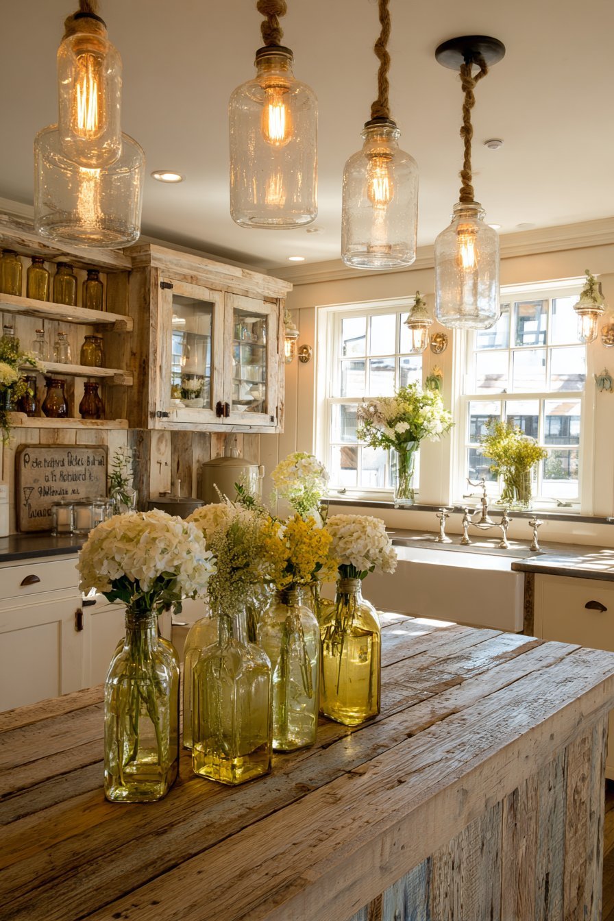 Milk Glass Pendant Light Cluster