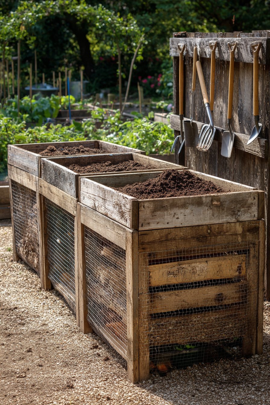 Three-Bin Composting System