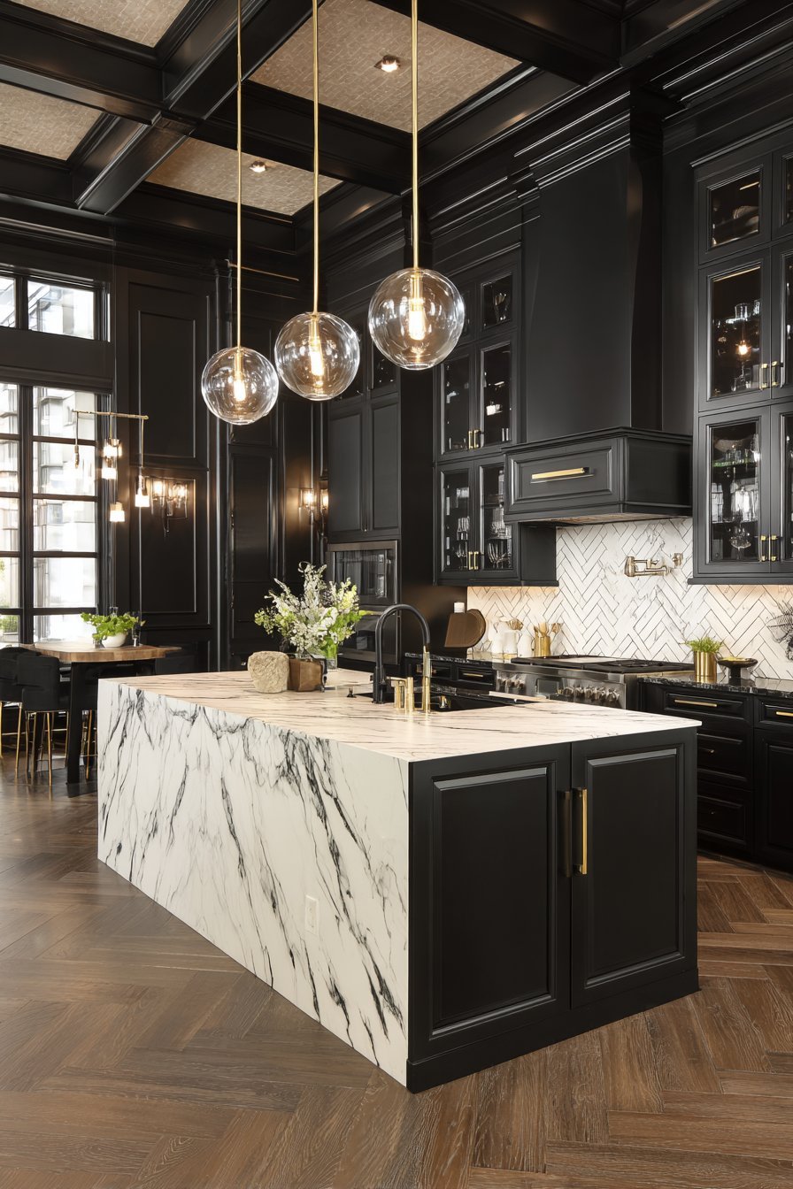 Bold Black Cabinetry Drama